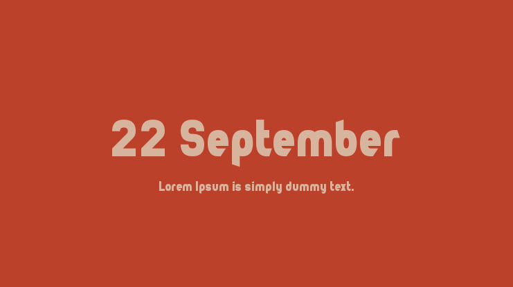 22 September Font