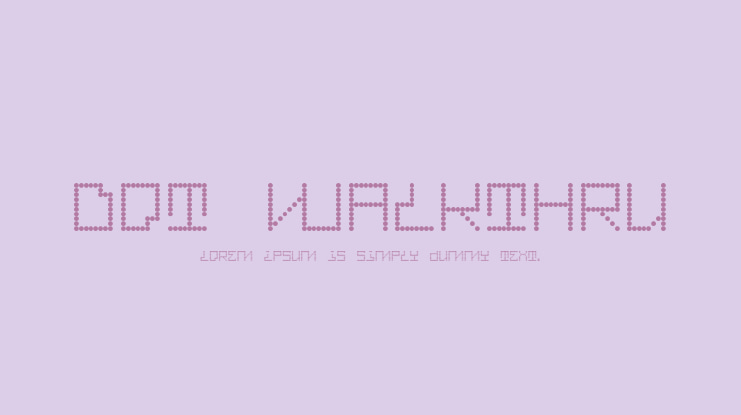 Dot Walkthru Font