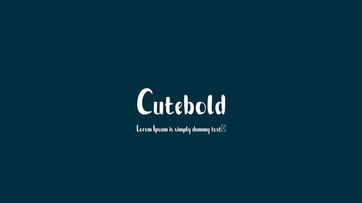 Cutebold Font