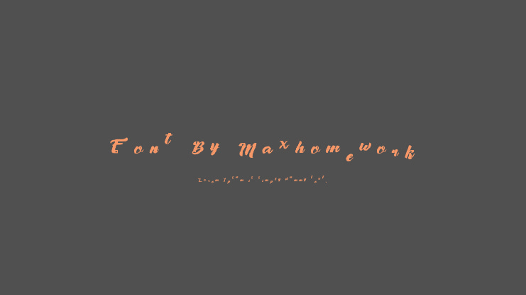 Font By Maxhomework