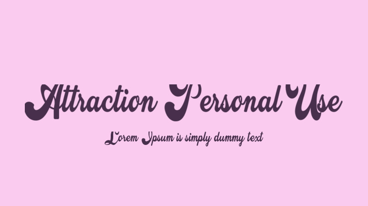 Attraction Personal Use Font