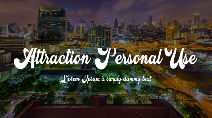Attraction Personal Use Font