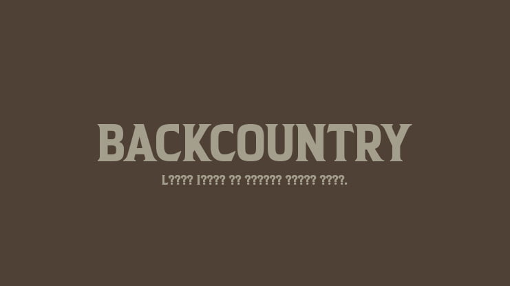BACKCOUNTRY Font