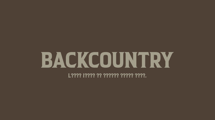 BACKCOUNTRY Font