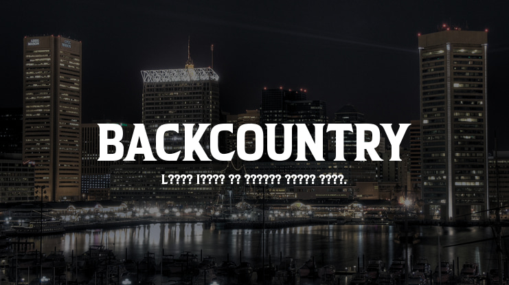 BACKCOUNTRY Font