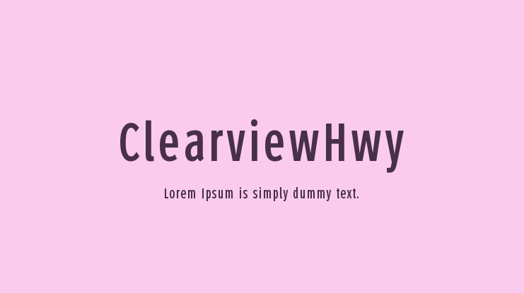 ClearviewHwy Font Family
