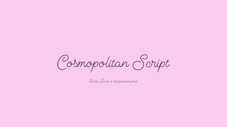 Cosmopolitan Script Font