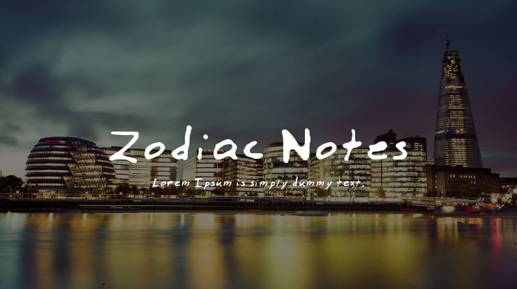 Zodiac Notes Font