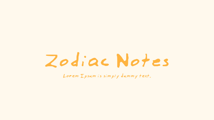 Zodiac Notes Font