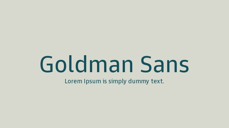 Goldman Sans Font Family