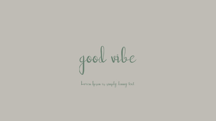 good vibe Font