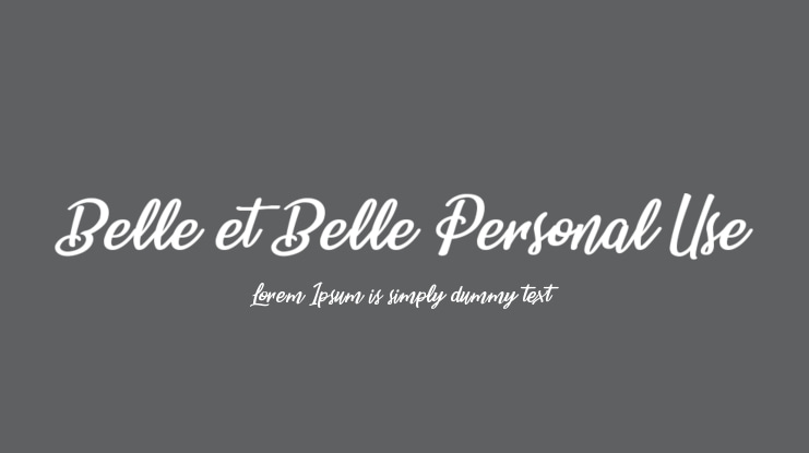 Belle et Belle Personal Use Font