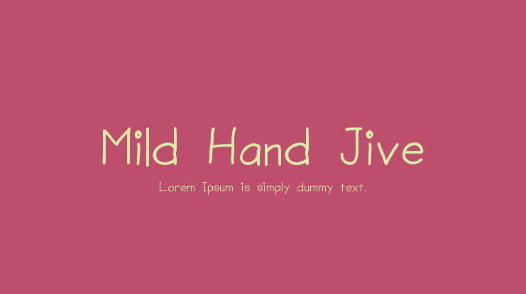 Mild Hand Jive Font