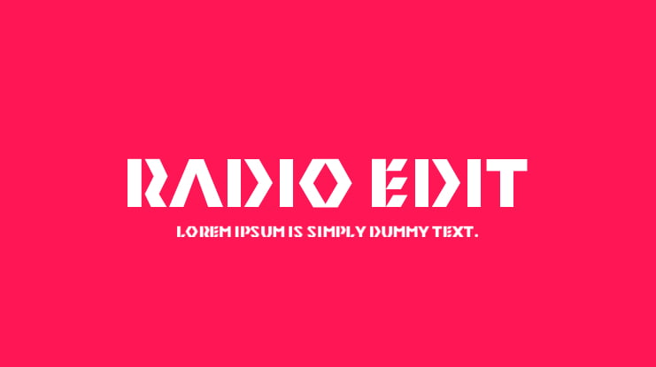 Radio Edit Font
