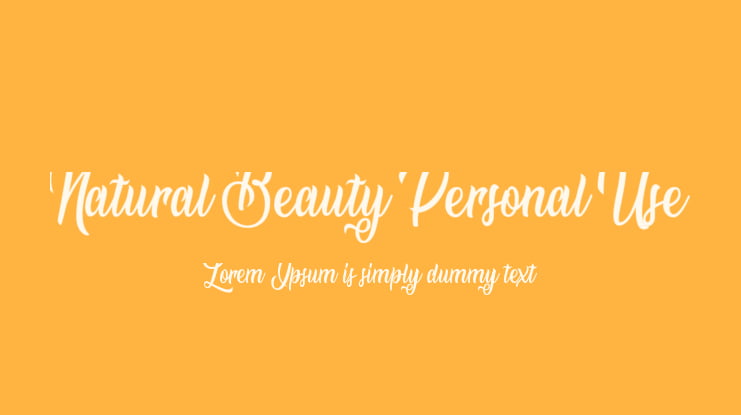 Natural Beauty Personal Use Font