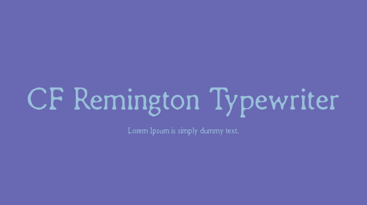 CF Remington Typewriter Font