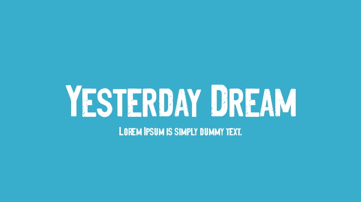 Yesterday Dream Font Family