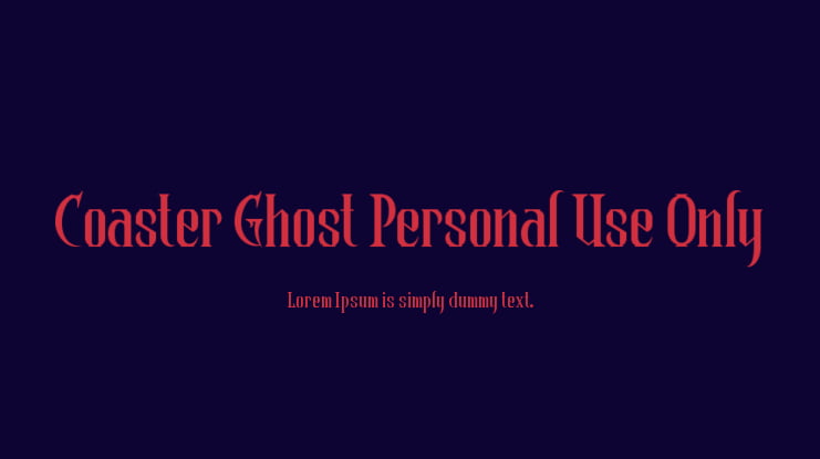 Coaster Ghost Personal Use Only Font