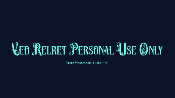 Ved Relret Personal Use Only Font