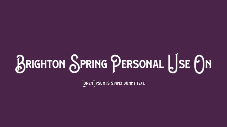 Brighton Spring Personal Use On Font