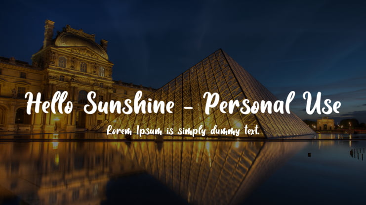 Hello Sunshine - Personal Use Font