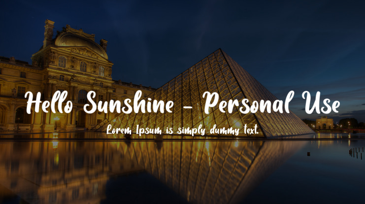 Hello Sunshine - Personal Use Font