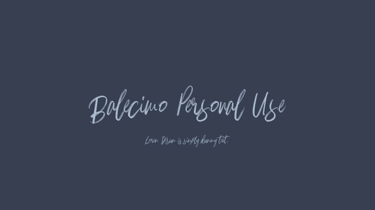 Balecimo Personal Use Font