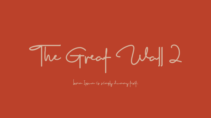 The Great Wall 2 Font