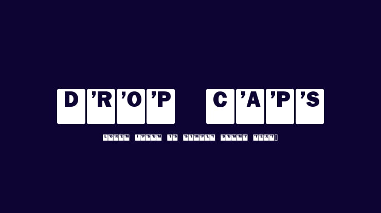 Drop Caps Font Family