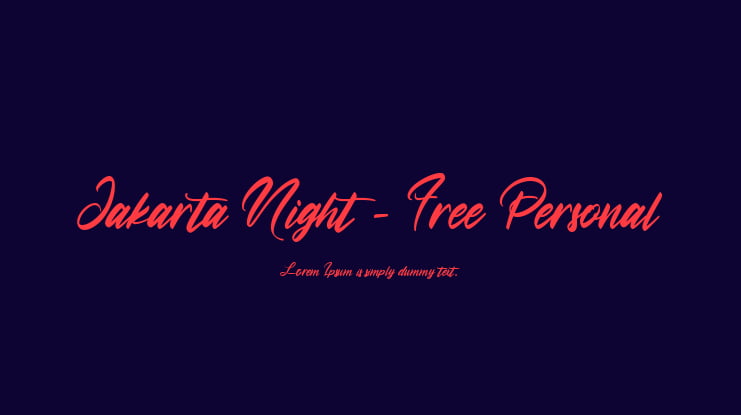 Jakarta Night - Free Personal Font