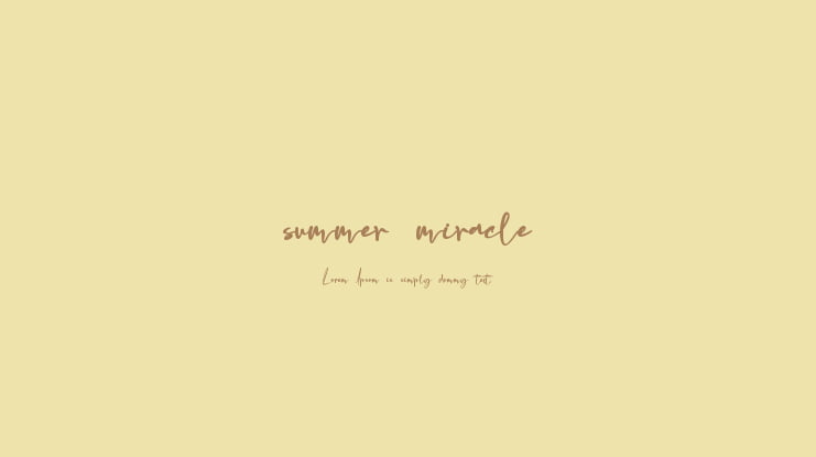 summer miracle Font