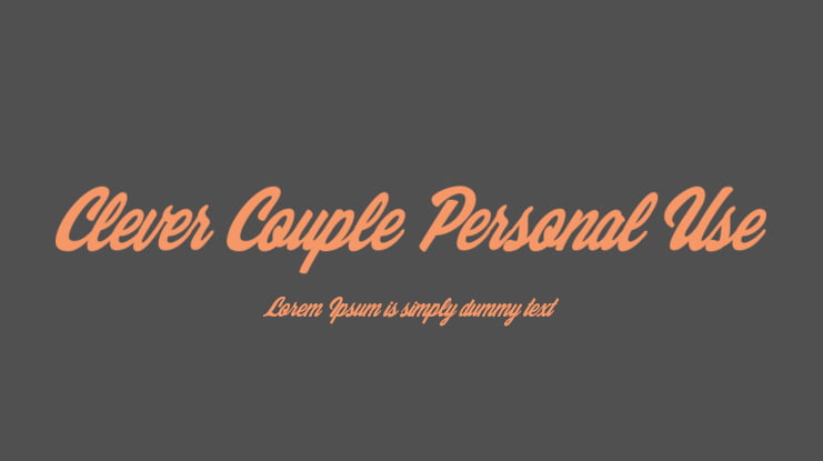 Clever Couple Personal Use Font