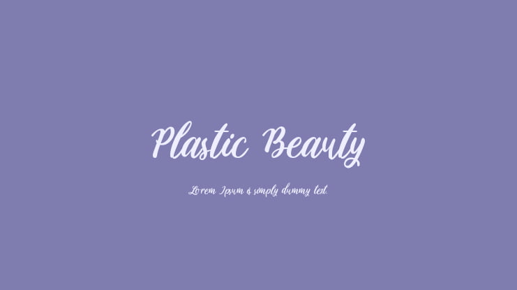 Plastic Beauty Font