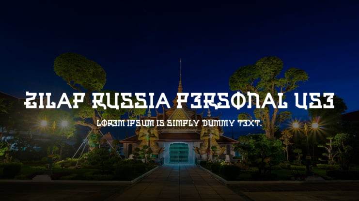 Zilap Russia Personal Use Font