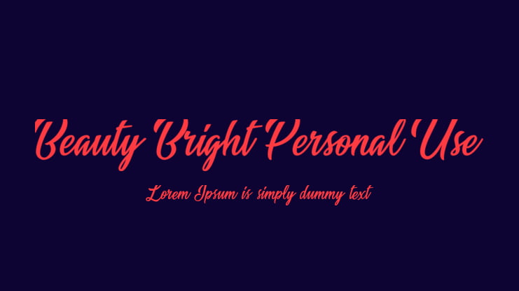 Beauty Bright Personal Use Font