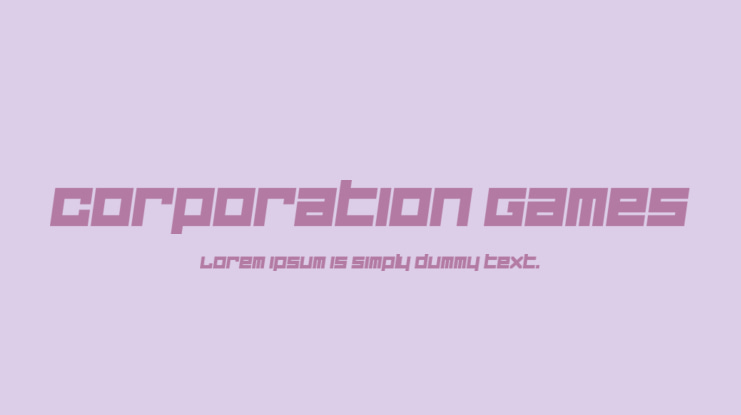 Corporation Games Font Family