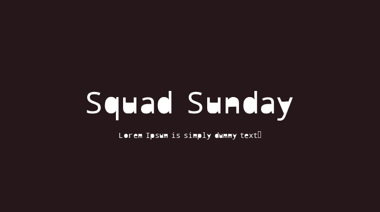 Squad Sunday Font