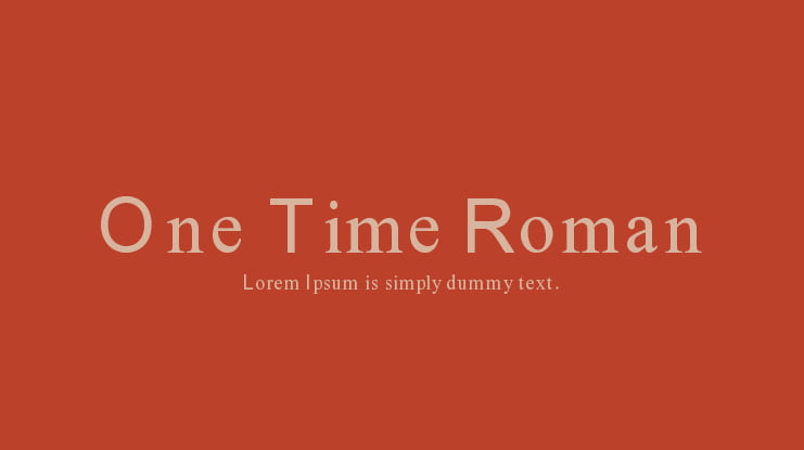One Time Roman Font