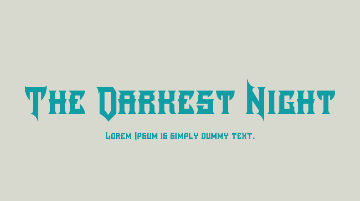 The Darkest Night Font