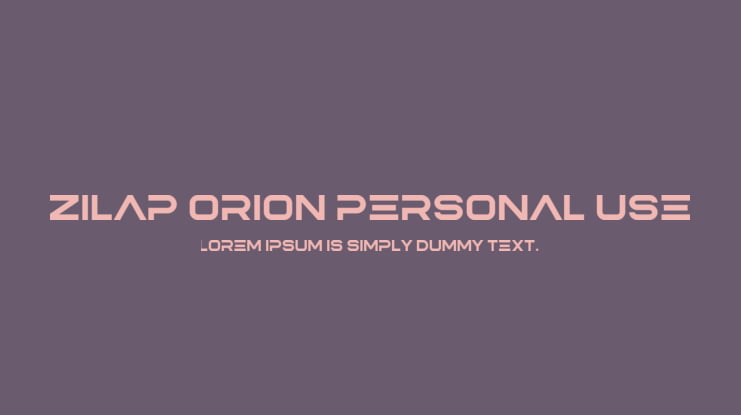 Zilap Orion Personal Use Font Family