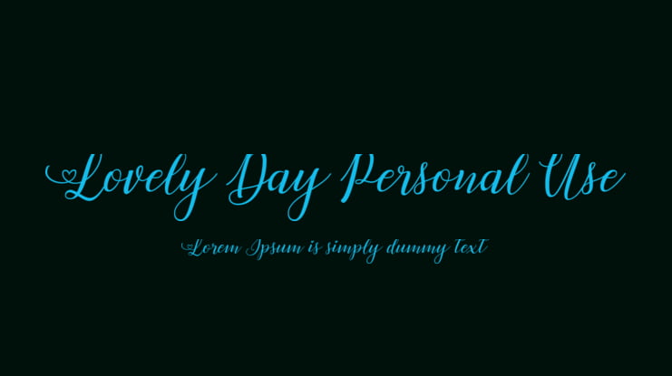 Lovely Day Personal Use Font