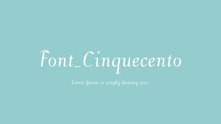 Font_Cinquecento Font