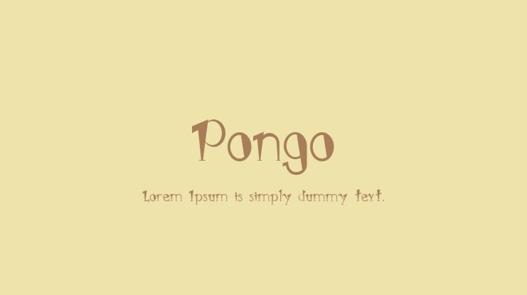 Pongo Font