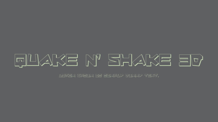 Quake & Shake 3D Font Family