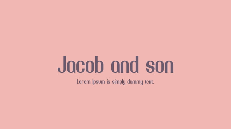 Jacob and son Font Family