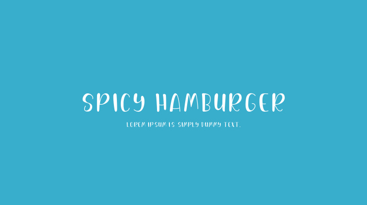 Spicy Hamburger Font