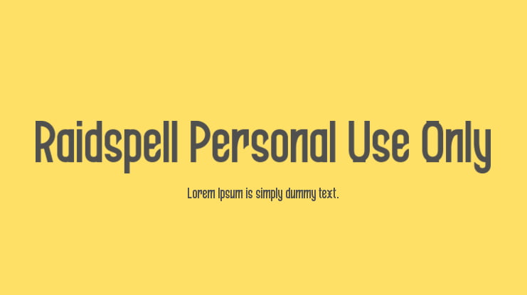 Raidspell Personal Use Only Font