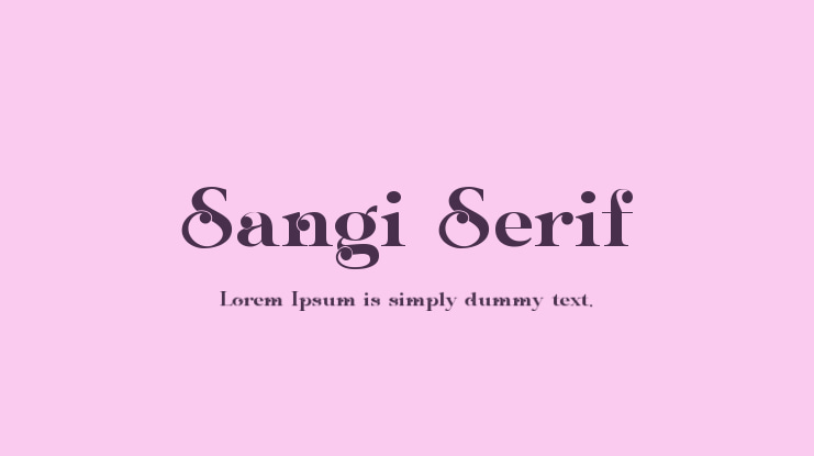 Sangi Serif Font