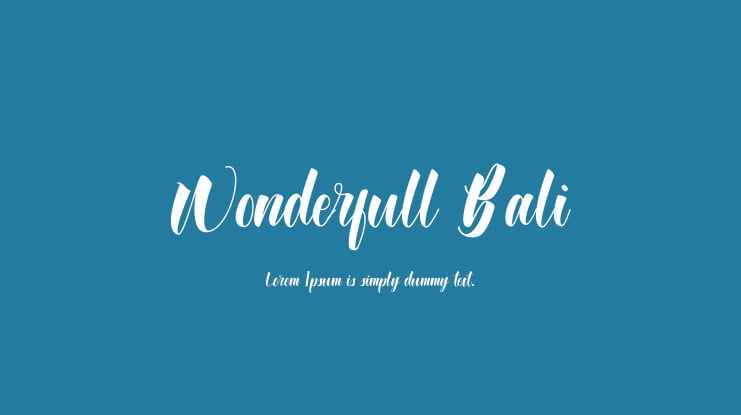 Wonderfull Bali Font
