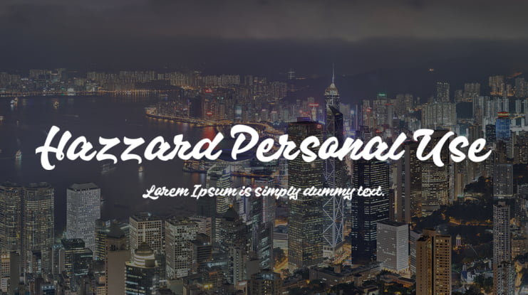 Hazzard Personal Use Font
